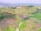 Aerial photography scenery of terraced rice fields