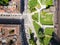 Aerial photography view of Sforza castello castle in Milan city