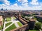 Aerial photography view of Sforza castello castle in Milan city