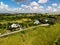 Aerial photography of village in middle strip of Russia