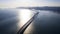 Aerial photos of Dalian cross sea bridge landscape and marine architecture