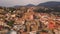 Aerial photos of the historic center of Tlalpujahua, Michoacan, Mexico, as well as its main church