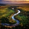 Aerial photos of river and Lewa Conservancy in Africa