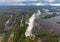 Aerial picture of the famous Victoria Falls between Zambia and Zimbabwe