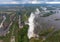 Aerial picture of the famous Victoria Falls between Zambia and Zimbabwe