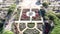 Aerial picture of a rose garden at a park