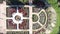 Aerial picture of a rose garden at a park