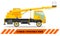 Aerial platform truck. Heavy construction machine. Building machinery. Special equipment. Vector illustration.