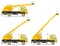 Aerial platform truck. Heavy construction machine. Building machinery. Special equipment. Vector illustration.