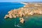 Aerial from Ponte Piedade near Lagos in the Algarve Portugal