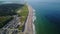 Aerial of Popular Beach on Cape Cod, MA