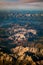 Aerial portrait view of the Alps in morning