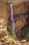 Aerial Portrait view of spectacular double drop unamed waterfall in the Cockburn Ranges, El Questro Resort, Kimberley, Western