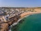 Aerial. Portuguese village in the south Luz, Lagos region. Algarve, Portugal