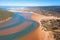 Aerial from Praia Amoreira at the west coast in Portugal