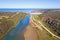 Aerial from Praia Odeceixe on the west coast in Portugal