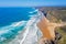 Aerial from Praia Vila de Bispo in the Algarve Portugal