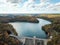 Aerial of Pretty Boy Reservoir Dam in Hampstead, Maryland during