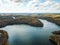 Aerial of Pretty Boy Reservoir Dam in Hampstead, Maryland during