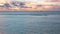 Aerial pull away of sandy spit leading from Nosy Iranja island at sunset. Close to Nosy Be, Madagascar.