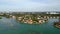 Aerial pull out shot luxury homes on Harbor Drive Sarasota Florida