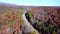 Aerial push over highway in Upstate South Carolina.