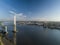 Aerial of QEII Bridge looking west