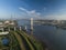 Aerial of QEII Bridge looking west