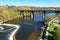 Aerial of the Railway Bridge in Paris, Ontario, Canada