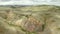 Aerial rainbow mountain landscape in 4k. Drone footage showing the most beautiful valley in National Geopark, with