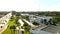 Aerial reveal Pompano Beach City Hall building 4k