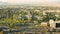 Aerial revealing shot of Helena and Montana State Capitol