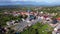 Aerial right pan at Sapanta Merry Cemetery