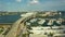 Aerial rising ascent video Port of Miami FL