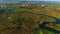 Aerial river landscape. River in forest. View from above. Aerial landscape river