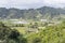 Aerial of Riwaka river valley with large fruit orchards, near Riwaka, Tasman, New Zealand