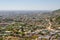 Aerial or rock view of African town Lubango with colorful houses in Angola