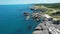 aerial rocky coastline