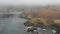 Aerial of Rocky Northern California Coast and Thick Fog