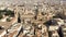 Aerial roofs and streets Old City. Action. Central part of old european city. Top view of the old part of the European