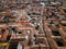 aerial of rooftops in Cuzco Peru