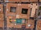 aerial of rooftops in Cuzco Peru