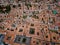 aerial of rooftops in Cuzco Peru