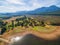 Aerial rural landscape Victoria Australia. Mount Buffalo and La