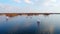 Aerial from sailing on the loosdrechtse plassen in Netherlands