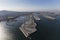 Aerial of San Pedro Marina and Harbor in Los Angeles California