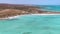 Aerial Sandy bay beach in Ningaloo reef near Exmouth in Western Australia. WA Tourism, recreation and camping concepts.