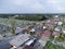 Aerial scene of the daytime sky at suburb town