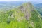 Aerial scenery of high hill and green valley