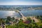 Aerial scenery of the Martwa WisÅ‚a river and Sobieszewo Island by the Baltic Sea in Gdansk. Poland